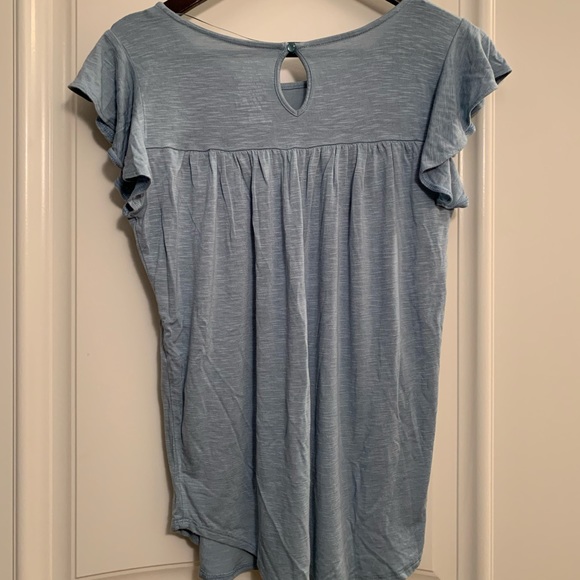 Light Blue T-shirt with Frill Sleeves - Picture 2 of 3